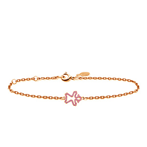 Браслет декоративный из красного золота с корундами