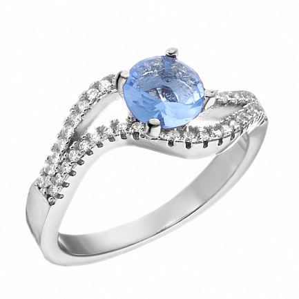 Кольцо из серебра с фианитом