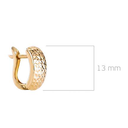 Серьги с английским замком из желтого золота