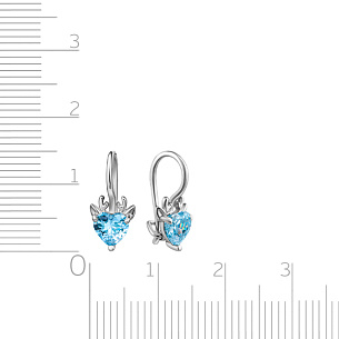 Серьги из серебра с фианитом