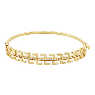 Браслет из желтого золота с фианитом