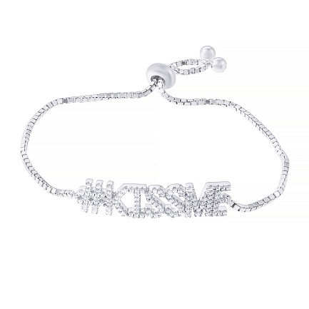 Браслет декоративный из серебра с фианитом