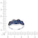 Кольцо из белого золота с бриллиантами, сапфирами