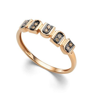 Кольцо из красного золота с бриллиантами