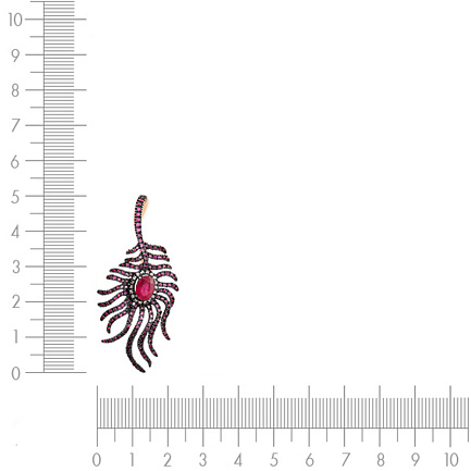 Брошь из красного золота с бриллиантами, рубином