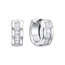 Серьги с английским замком из серебра с фианитами