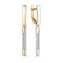 Серьги с английским замком из красного золота с бриллиантами