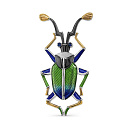 Брошь из серебра с фианитами