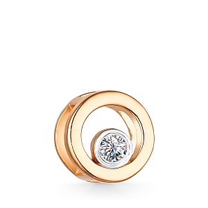 Подвеска из красного золота с бриллиантом