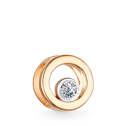 Подвеска из красного золота с бриллиантом