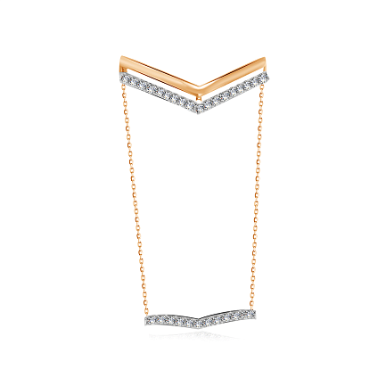 Кольцо из красного золота с фианитом