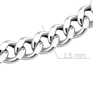 Цепь автомат из серебра, плетение панцирное