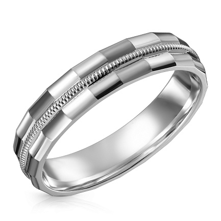 Кольцо обручальное из серебра