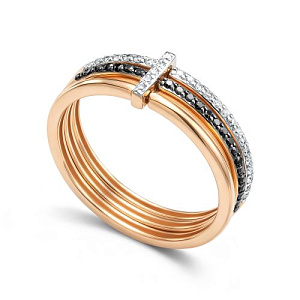 Кольцо из красного золота с бриллиантами