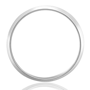 Кольцо обручальное из белого золота с бриллиантом