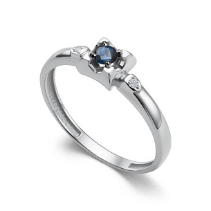 Кольцо из белого золота с бриллиантом