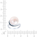 Кольцо из белого золота с бриллиантами, жемчугом