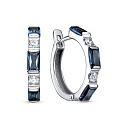 Серьги с английским замком из белого золота с бриллиантами