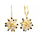 Серьги с английским замком из серебра с позолотой