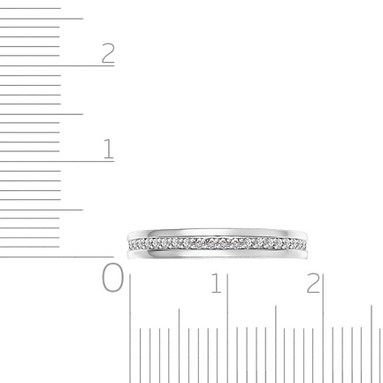 Кольцо обручальное из белого золота с бриллиантами