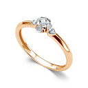 Кольцо из красного золота с бриллиантами