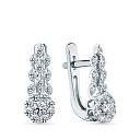 Серьги с английским замком из белого золота с бриллиантами