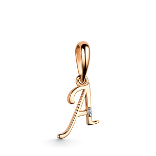 Подвеска из красного золота с бриллиантом