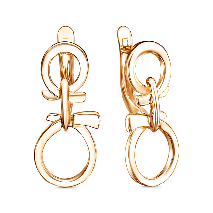 Серьги с английским замком из красного золота