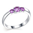 Кольцо из серебра с аметистами