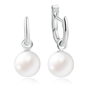 Серьги из белого золота с жемчугом