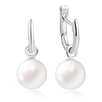 Серьги из белого золота с жемчугом