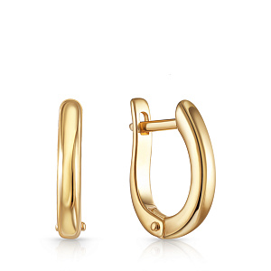 Серьги с английским замком из желтого золота с топазами