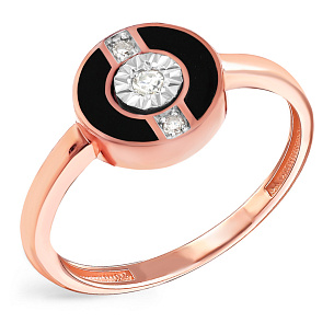 Кольцо из красного золота с бриллиантами