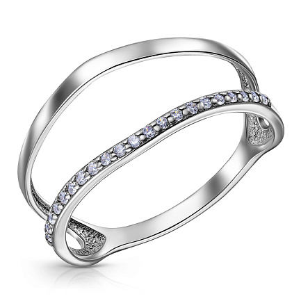 Кольцо из серебра с фианитом