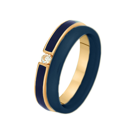 Кольцо из серебра с керамикой, фианитом