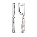 Серьги с английским замком из серебра с бриллиантами