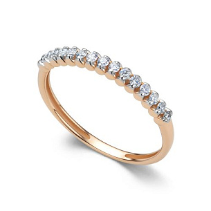 Кольцо из красного золота с бриллиантом