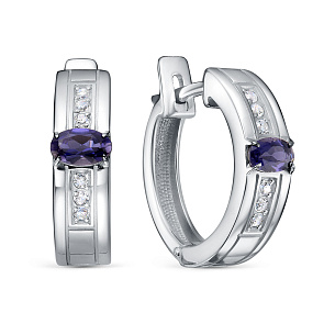 Серьги с английским замком из серебра