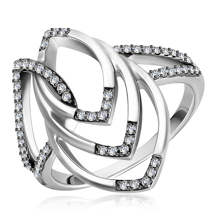 Кольцо из белого золота с бриллиантами