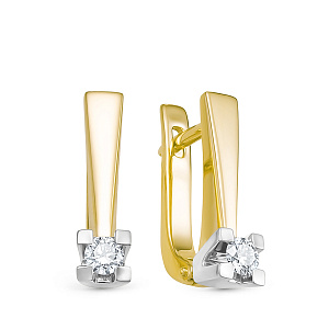 Серьги из желтого золота с бриллиантами