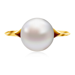 Кольцо из желтого золота с жемчугом