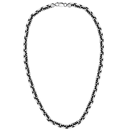 Цепь автомат из серебра, плетение якорное