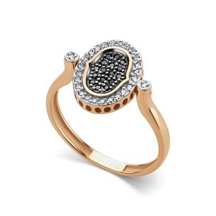 Кольцо из красного золота с бриллиантом