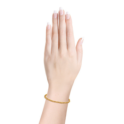 Браслет ручной работы из желтого золота, плетение римское