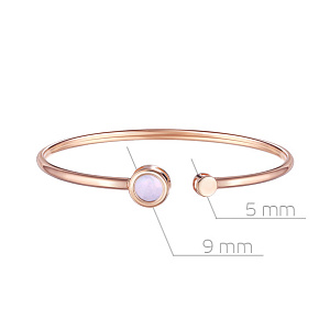 Браслет декоративный из красного золота с перламутром