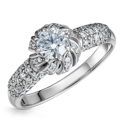 Кольцо из белого золота с бриллиантами