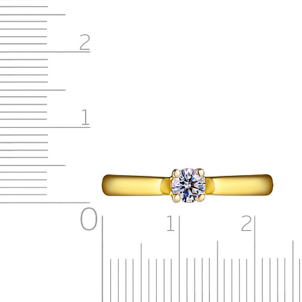 Кольцо из желтого золота с бриллиантом