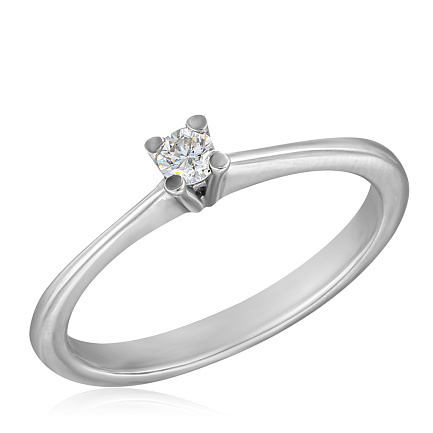 Кольцо из белого золота с бриллиантом