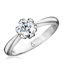 Кольцо помолвочное из белого золота с бриллиантом