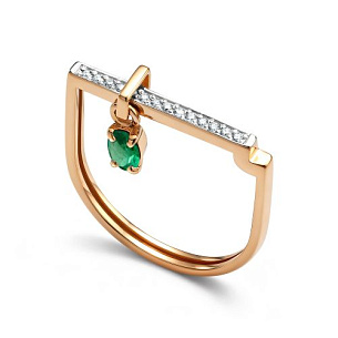 Кольцо из красного золота с бриллиантом